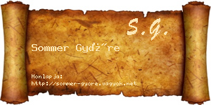 Sommer Györe névjegykártya